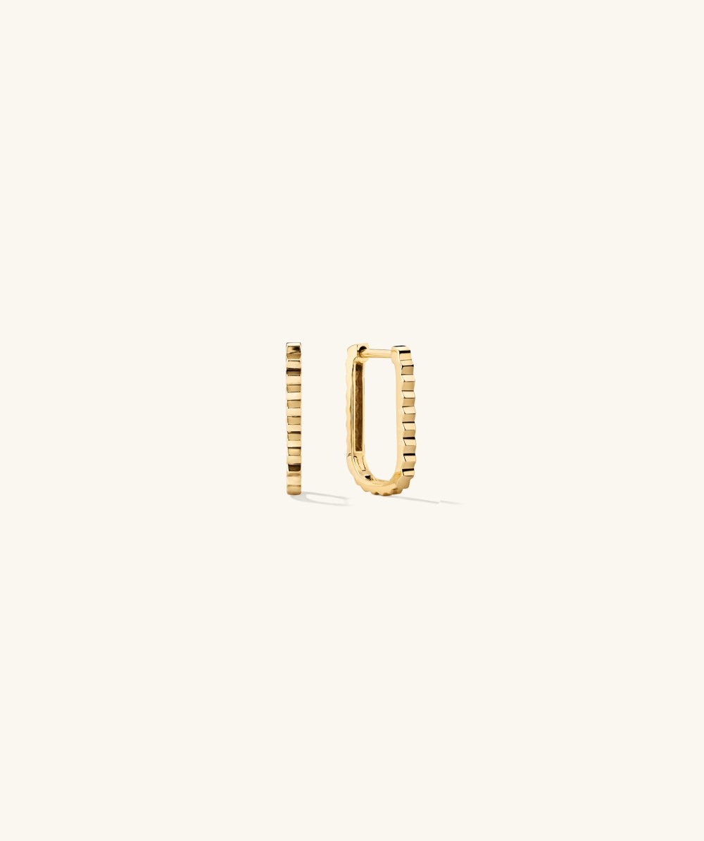 Mejuri Pleated Small U Hoops - 14k Yellow Gold Canada Store
