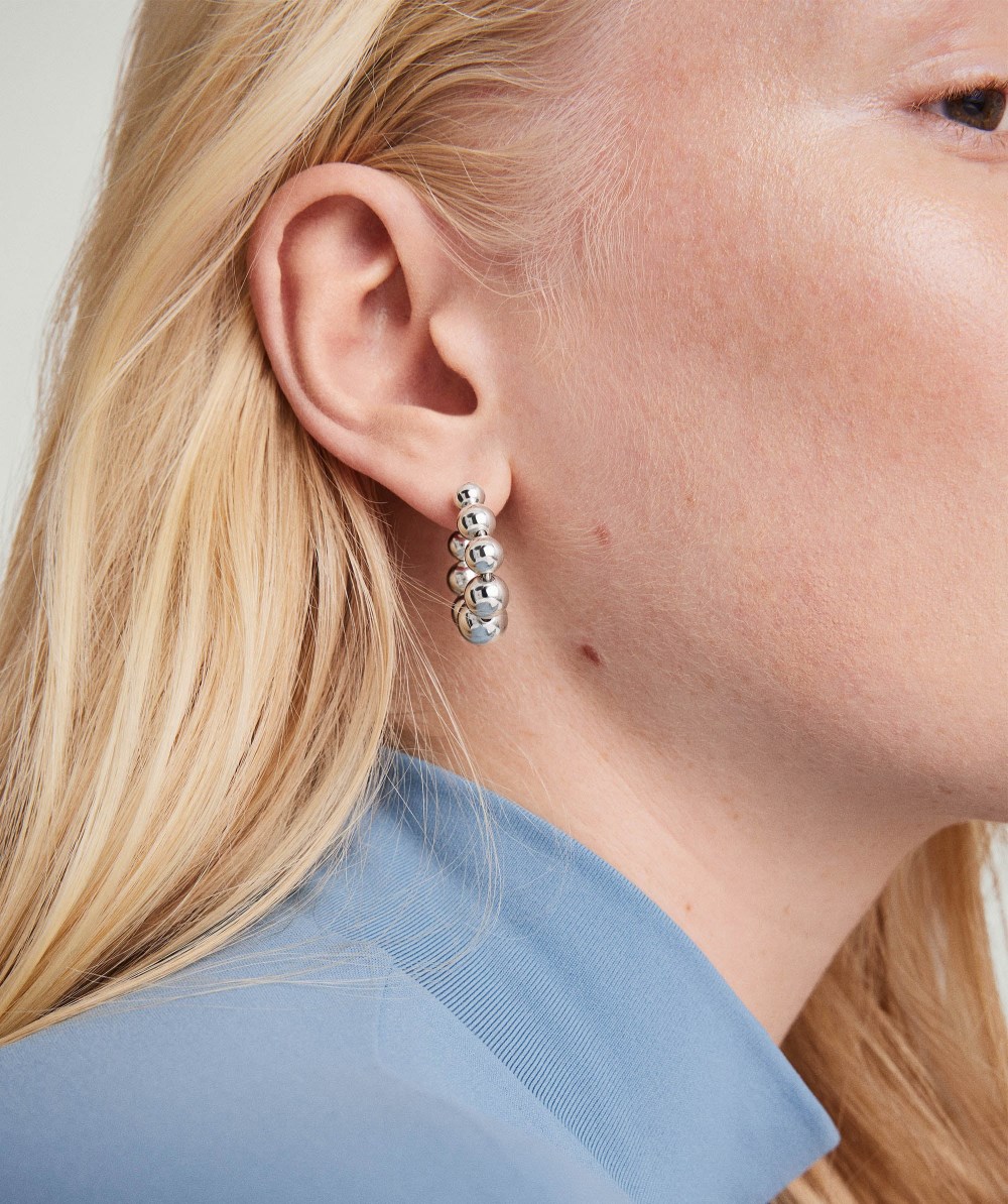 Mejuri Bubble Sphere Hoops - Sterling Silver Canada Store