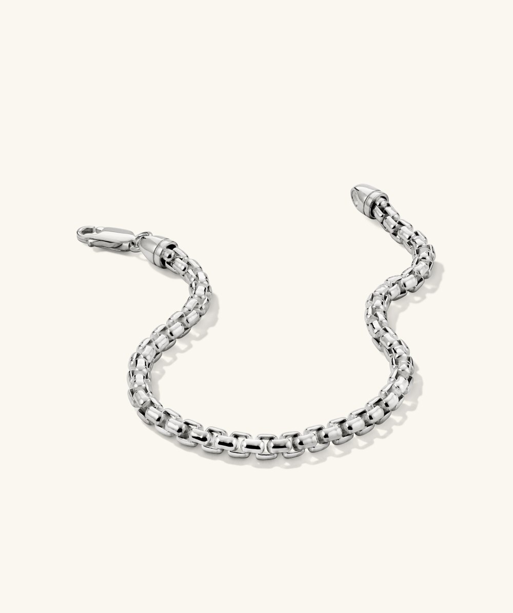 Mejuri 4mm Round Box Chain Bracelet - Sterling Silver Canada Store
