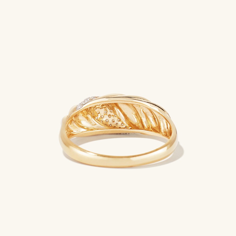 Mejuri Pavﾨﾦ Diamond Croissant D?me Ring - 14k Yellow Gold Canada Store
