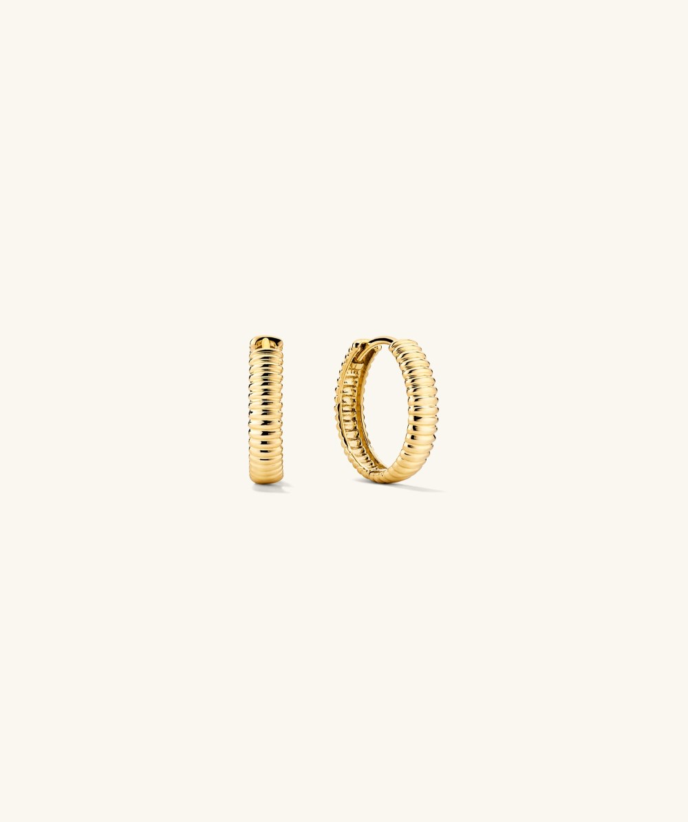 Mejuri Bold Texture Small Hoops - 14k Yellow Salmon Gold Canada Store