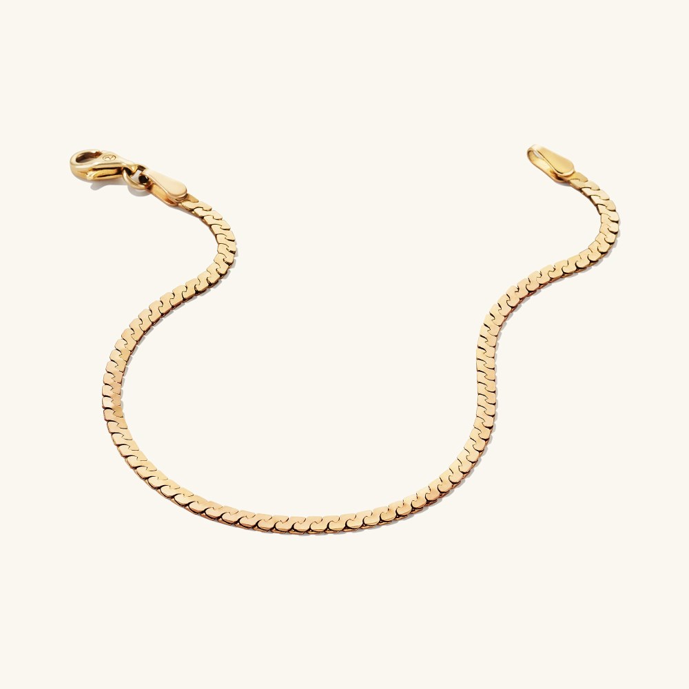 Mejuri Serpentine Chain Bracelet - 14k Yellow Gold Canada Store