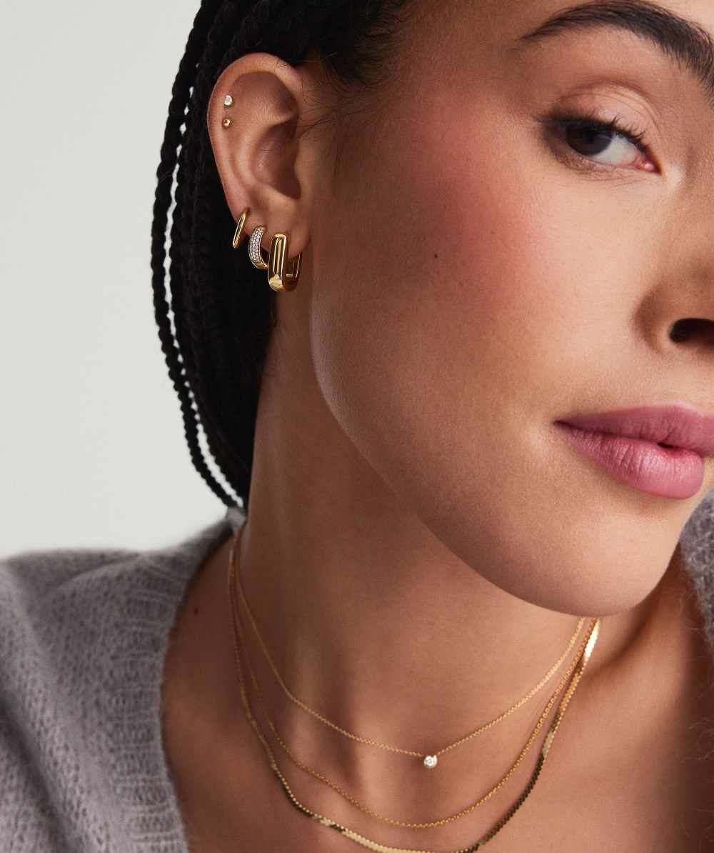 Mejuri Chunky Medium U Hoops - Gold Vermeil Canada Store