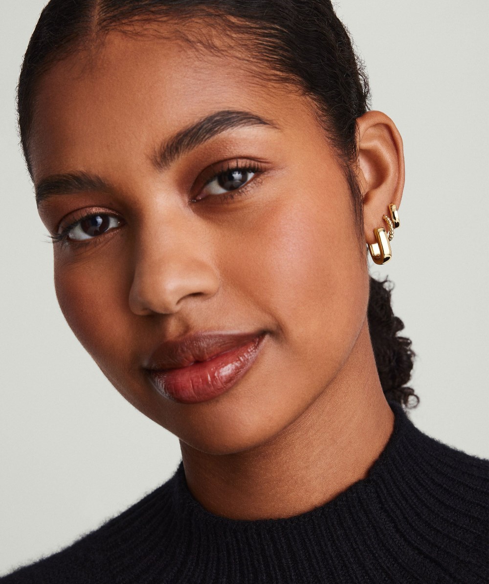 Mejuri Chunky Medium U Hoops - Gold Vermeil Canada Store