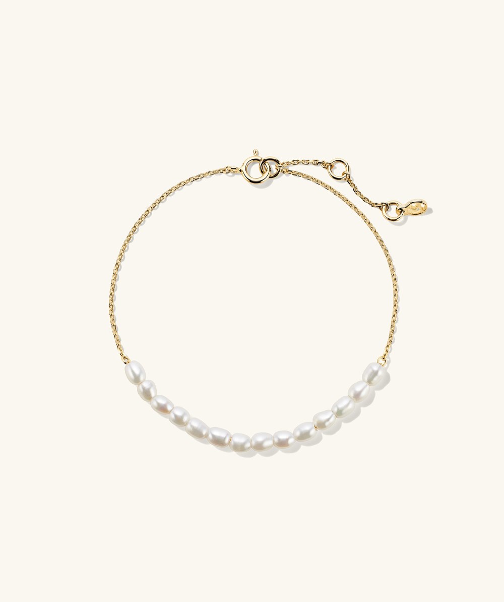 Mejuri Tiny Pearl Bracelet - Gold Vermeil Canada Store