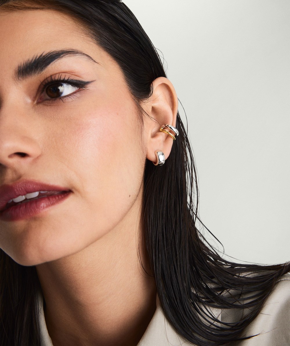 Mejuri Duet Mixed Ear Cuff - Gold Vermeil, Sterling Silver Canada Store