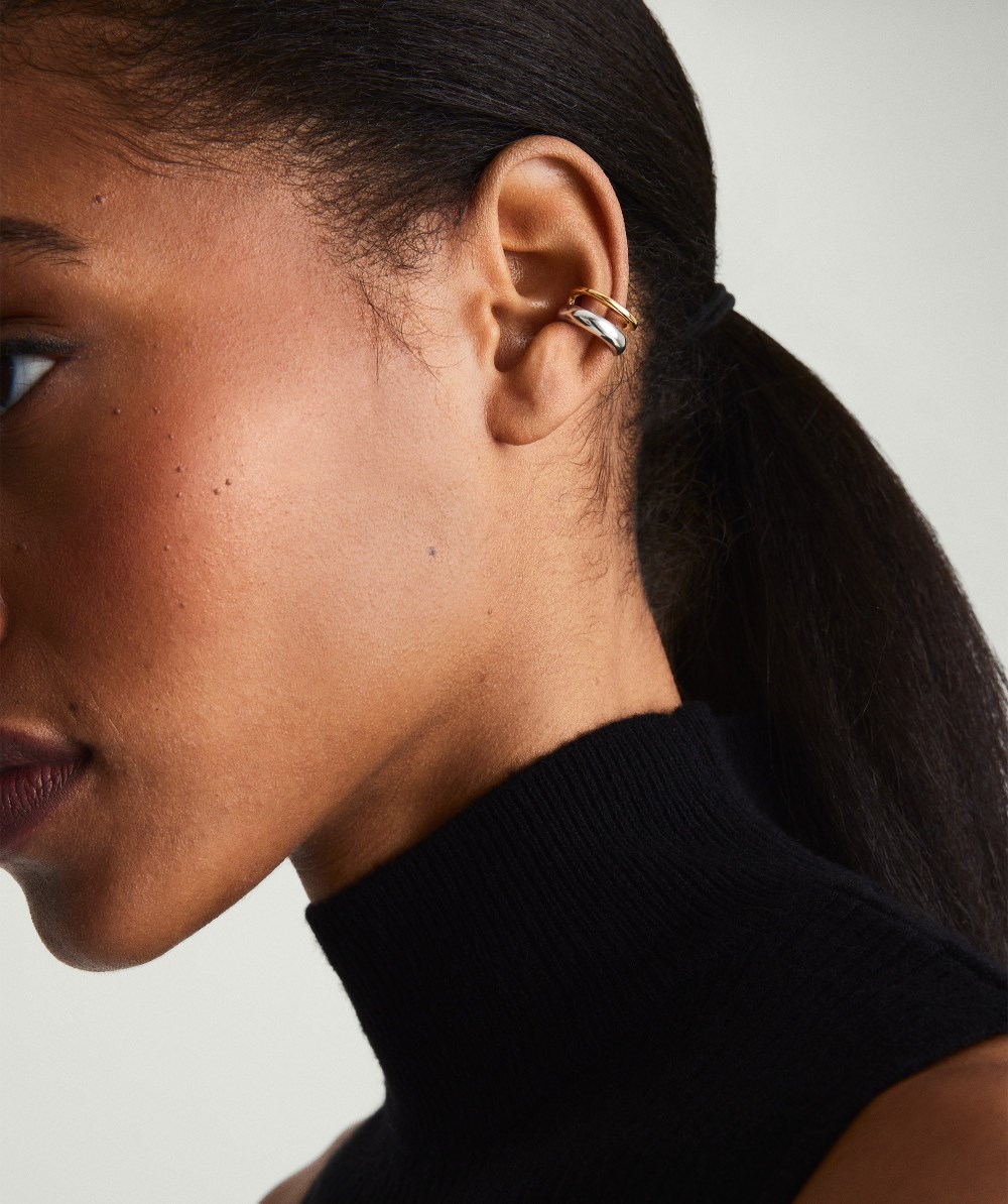 Mejuri Duet Mixed Ear Cuff - Gold Vermeil, Sterling Silver Canada Store
