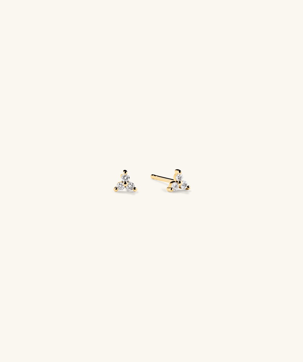 Mejuri Mini Lotus Diamond Studs - 14k Yellow Gold Canada Store