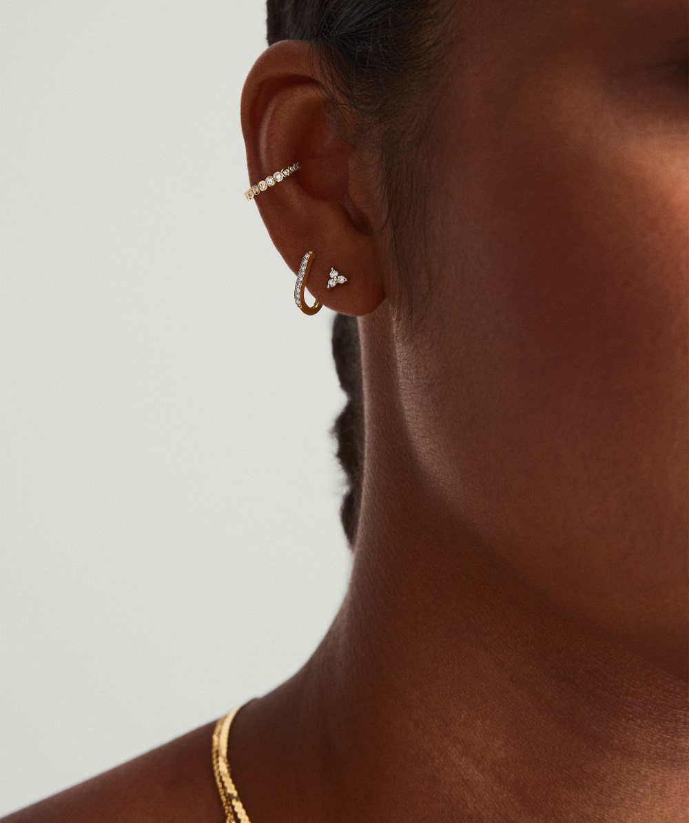 Mejuri Mini Lotus Diamond Studs - 14k Yellow Gold Canada Store