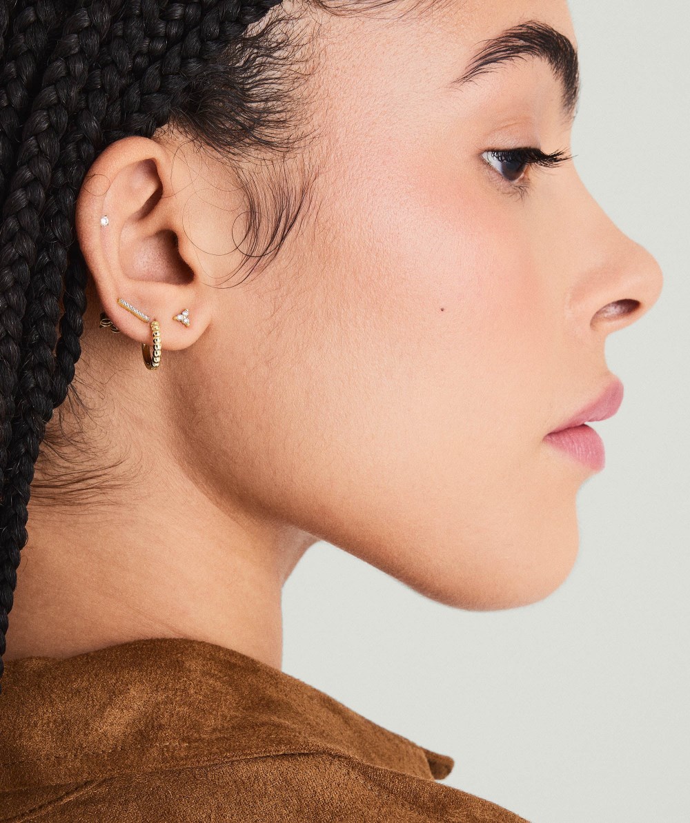 Mejuri Mini Lotus Diamond Studs - 14k Yellow Gold Canada Store
