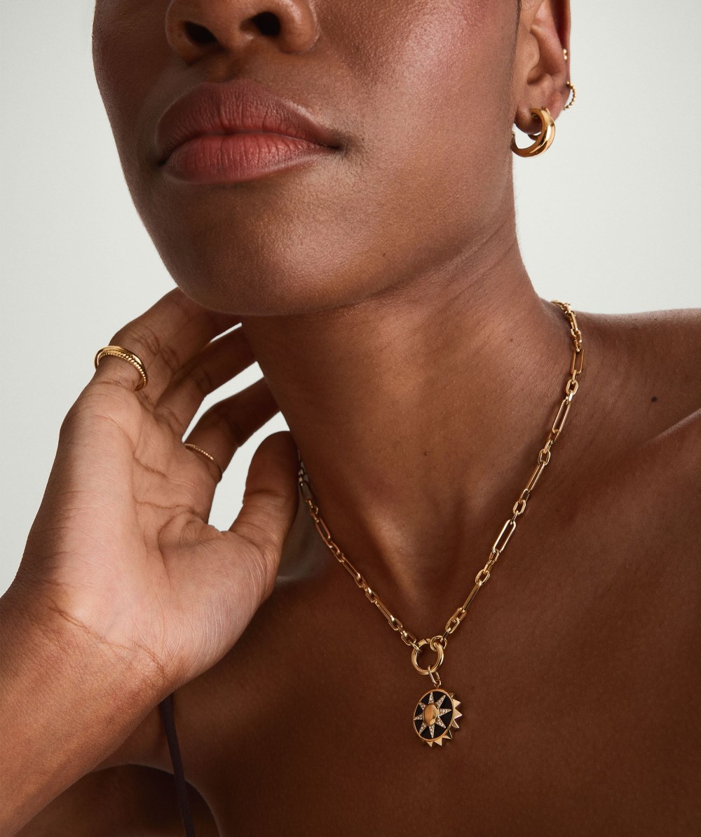 Mejuri Triple Link Paperclip Chain Charm Necklace - 14k Yellow Gold Canada Store