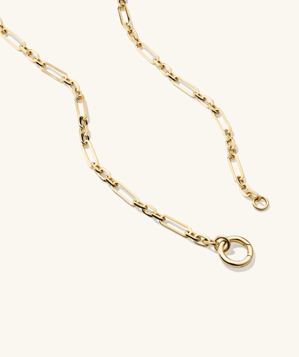 Mejuri Triple Link Paperclip Chain Charm Necklace - 14k Yellow Gold Canada Store