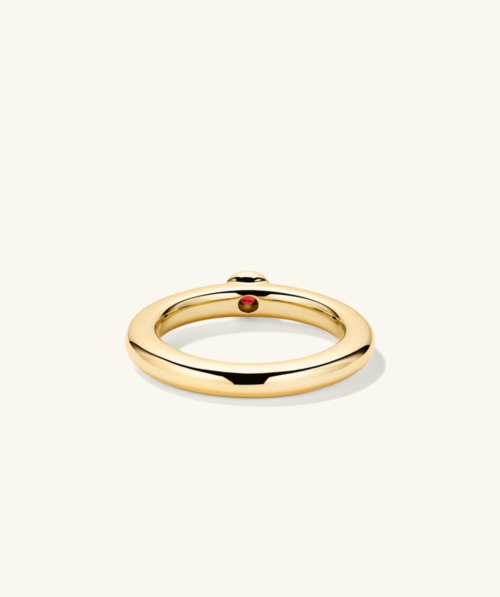 Mejuri Round Gemstone Stacker Ring - Gold Vermeil Canada Store