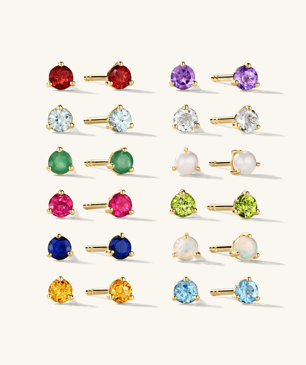 Mejuri Gemstone Mini Studs - 14k Yellow Gold Canada Store