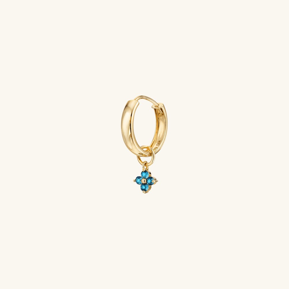Mejuri Single Gemstone Cluster Hoop Charm - 14k Yellow Gold Canada Store