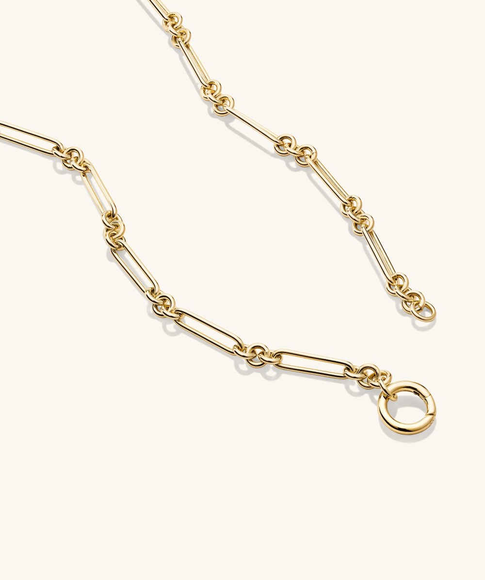Mejuri Mixed Link Paperclip Chain Charm Necklace - 14k Yellow Gold Canada Store