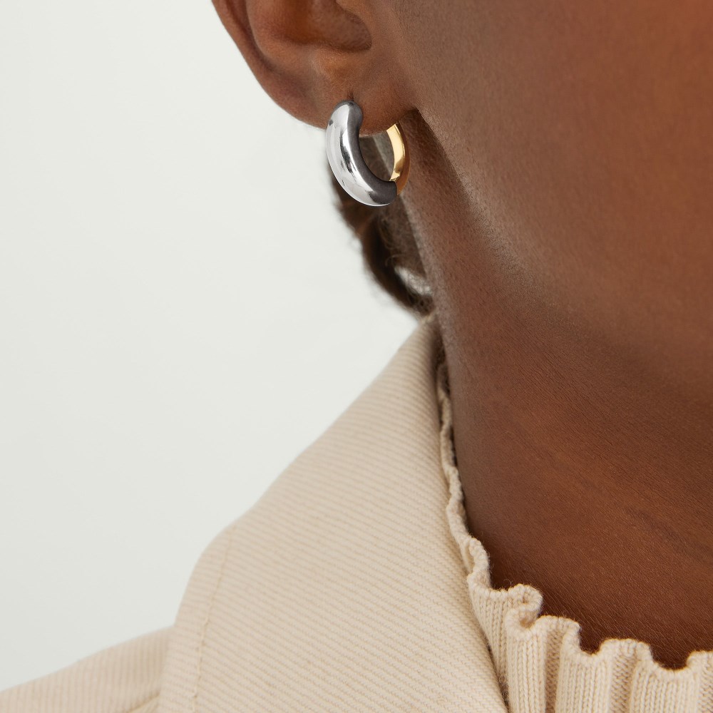 Mejuri Mixed Medium Tube Hoops - Gold Vermeil, Sterling Silver Canada Store