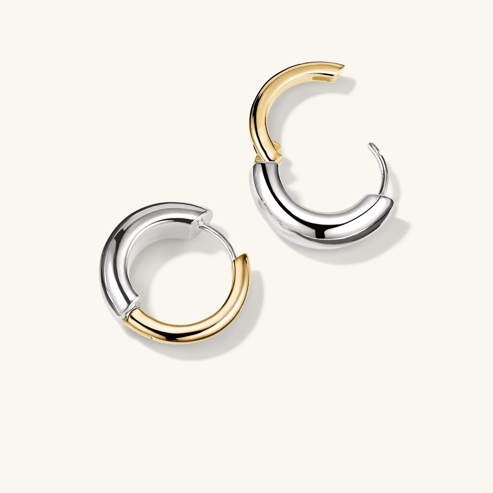 Mejuri Mixed Medium Tube Hoops - Gold Vermeil, Sterling Silver Canada Store