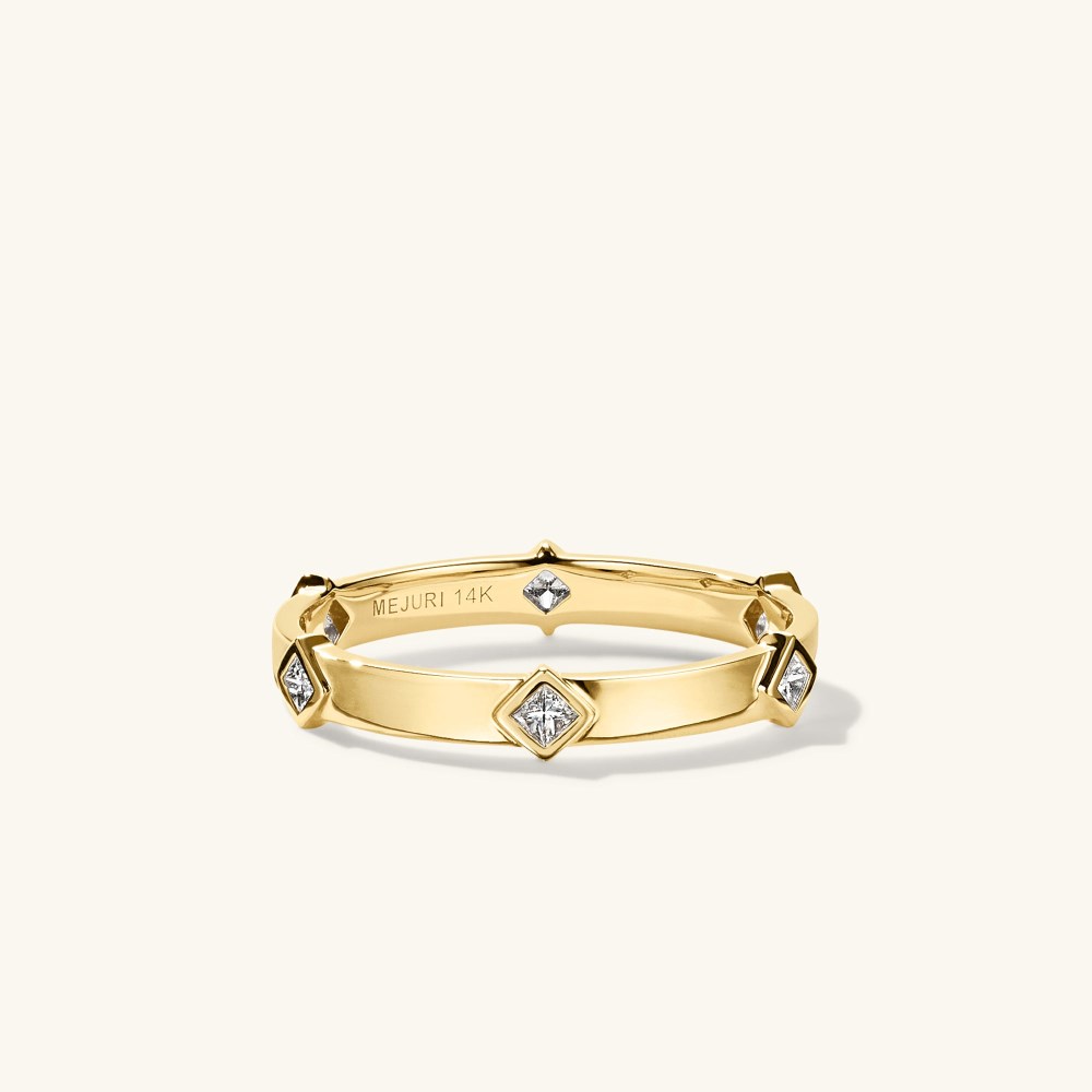 Mejuri Angled Diamond Station Ring - 14k Yellow Gold Canada Store