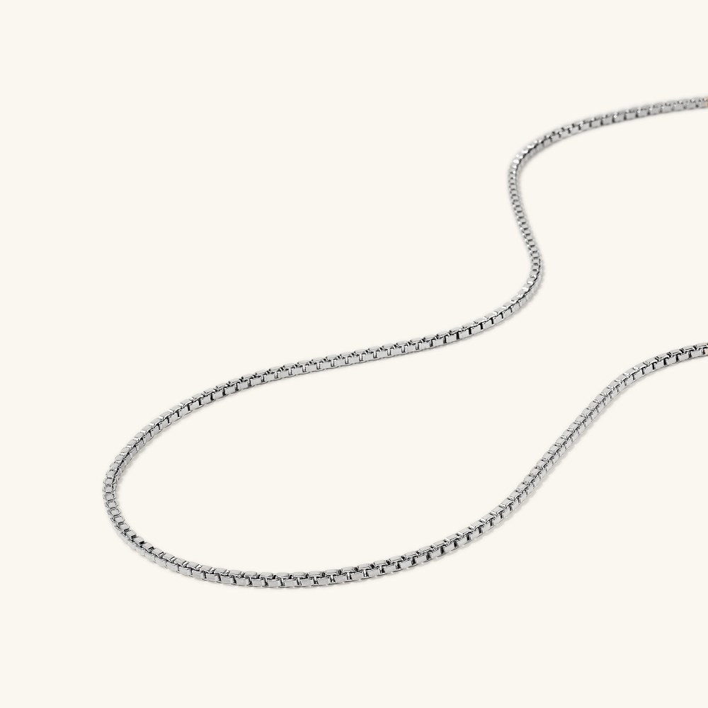Mejuri Square Box Chain Necklace - Sterling Silver Canada Store
