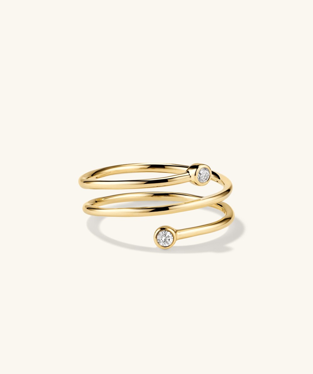 Mejuri Diamond Coil Ring - 14k Yellow Gold Canada Store
