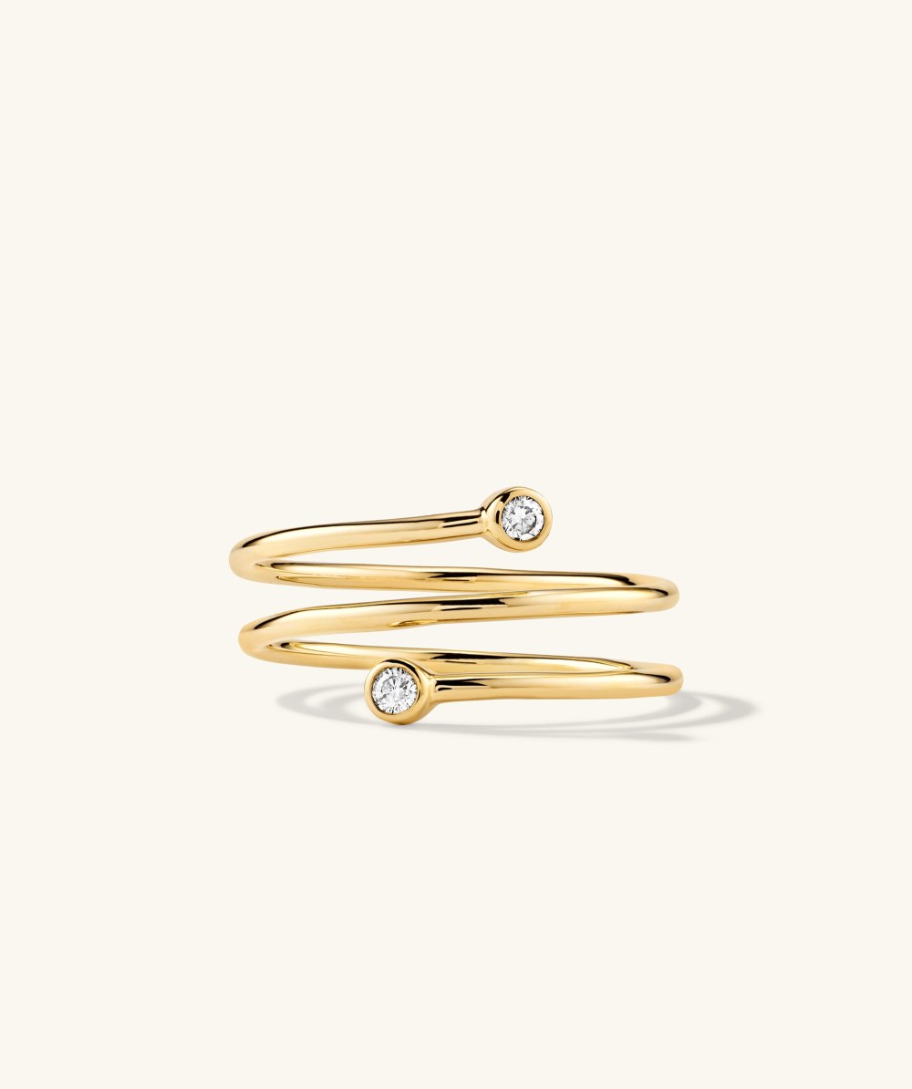 Mejuri Diamond Coil Ring - 14k Yellow Gold Canada Store