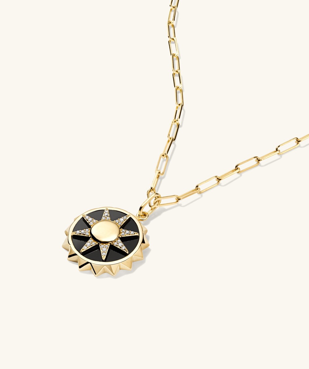 Mejuri Energy: Sun Pavﾨﾦ Diamond Coin Charm Pendant - 14k Yellow Gold Canada Store