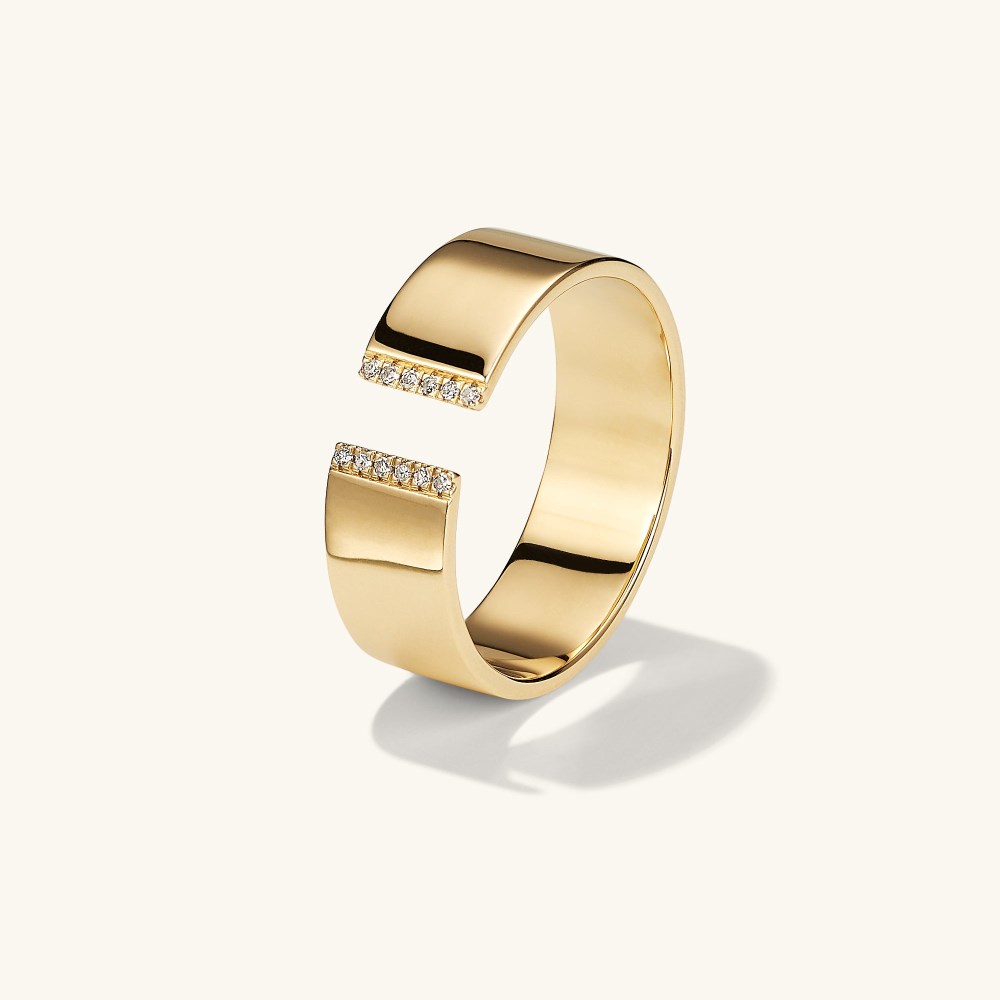 Mejuri Beam Pavﾨﾦ Diamond Open Cigar Band - 14k Yellow Gold Canada Store