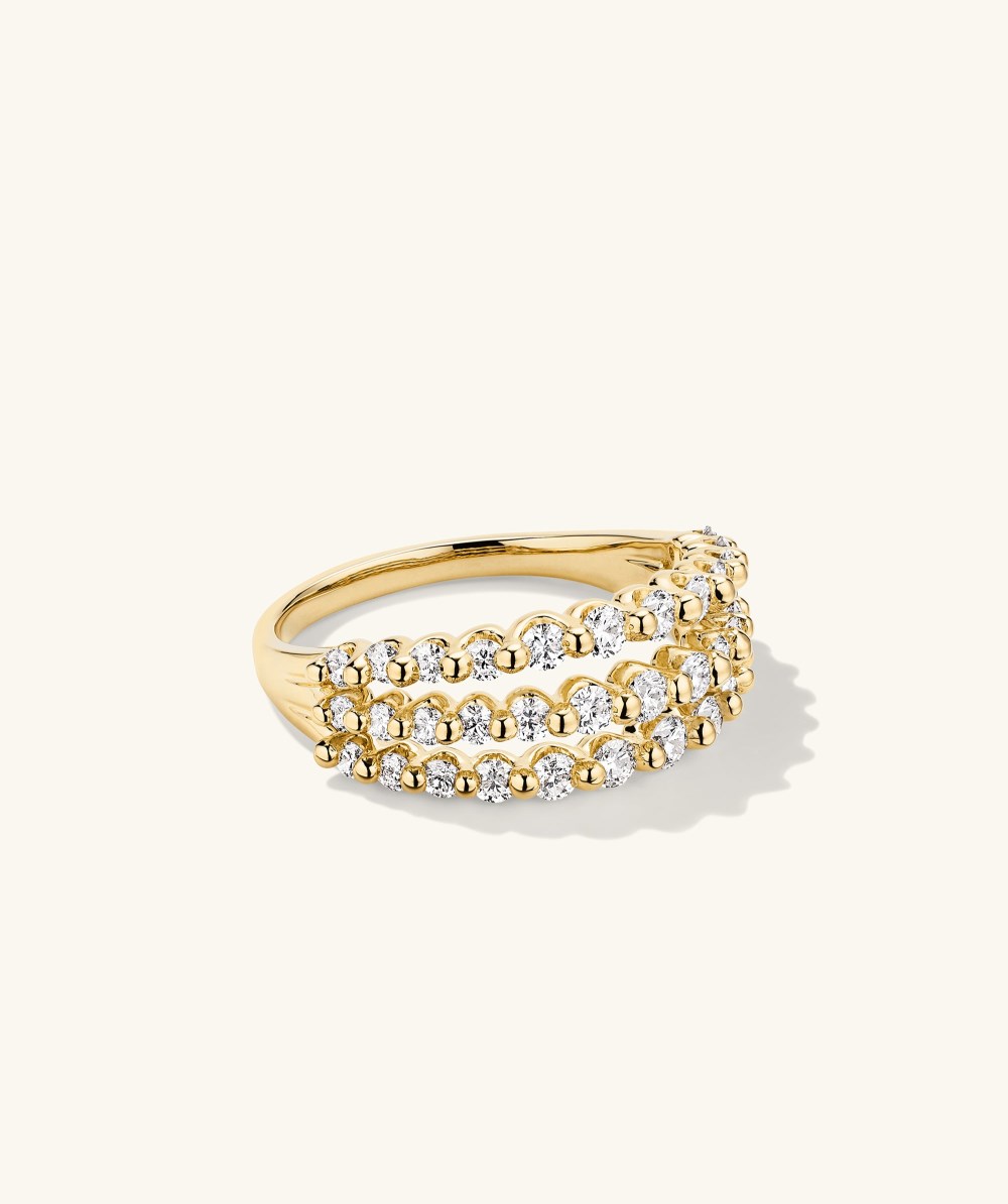 Mejuri Triple Lace Diamond Ring - 14k Yellow Gold Canada Store