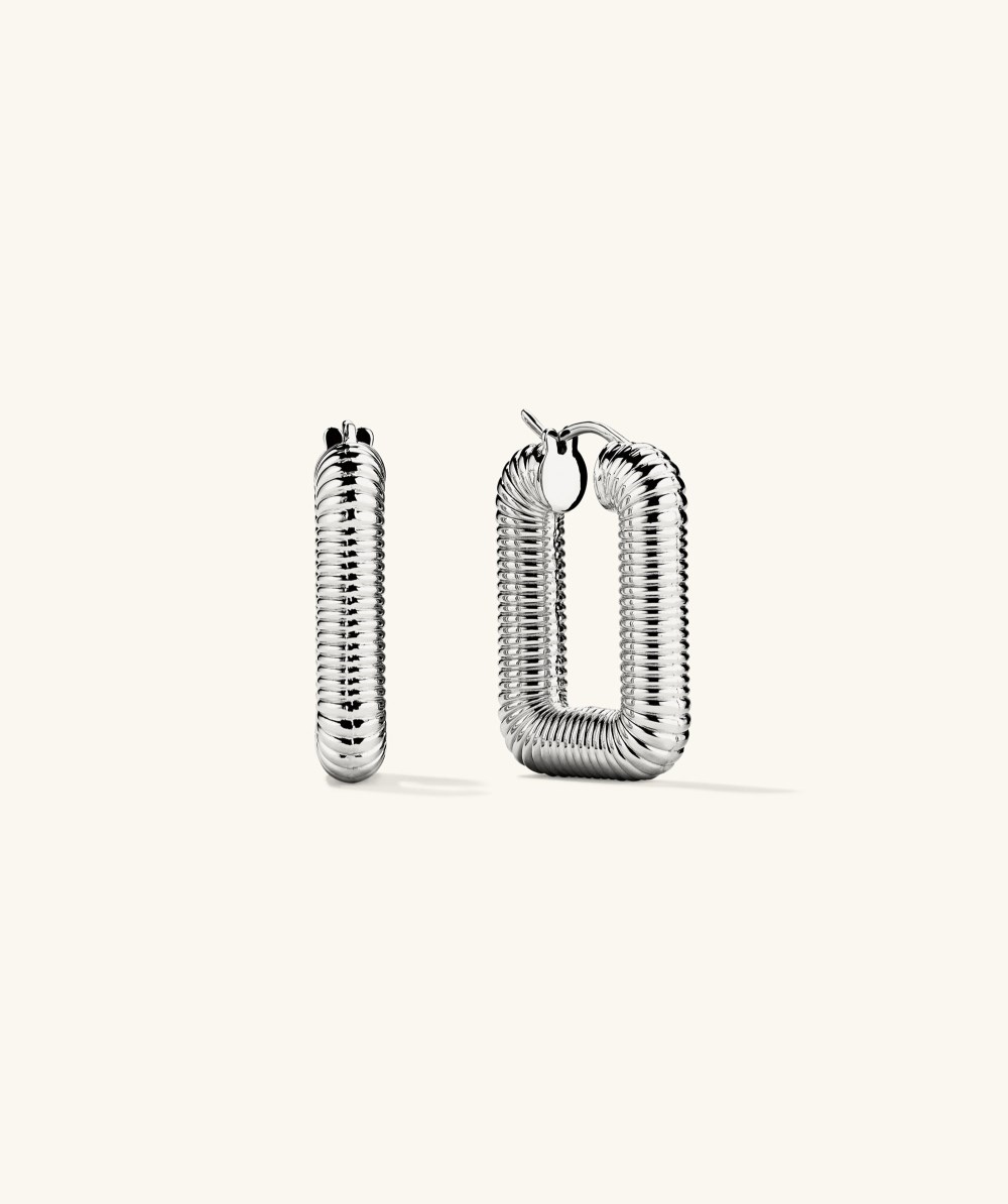 Mejuri Ribbed Oversized Hoops - Sterling Silver Canada Store