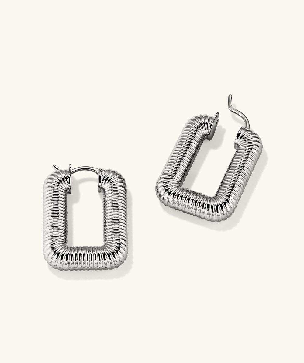 Mejuri Ribbed Oversized Hoops - Sterling Silver Canada Store