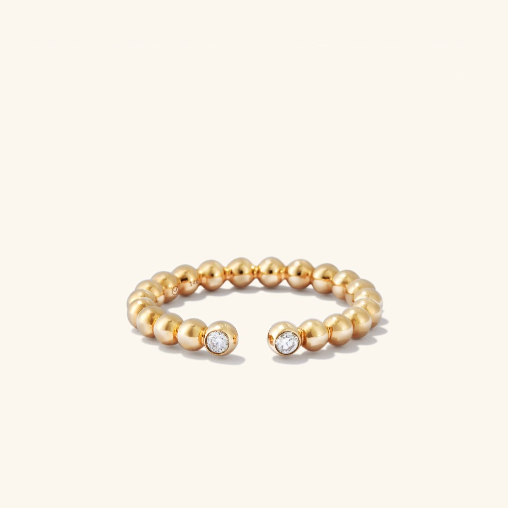 Mejuri Bold Beaded Diamond Open Ring - 14k Yellow Gold Canada Store