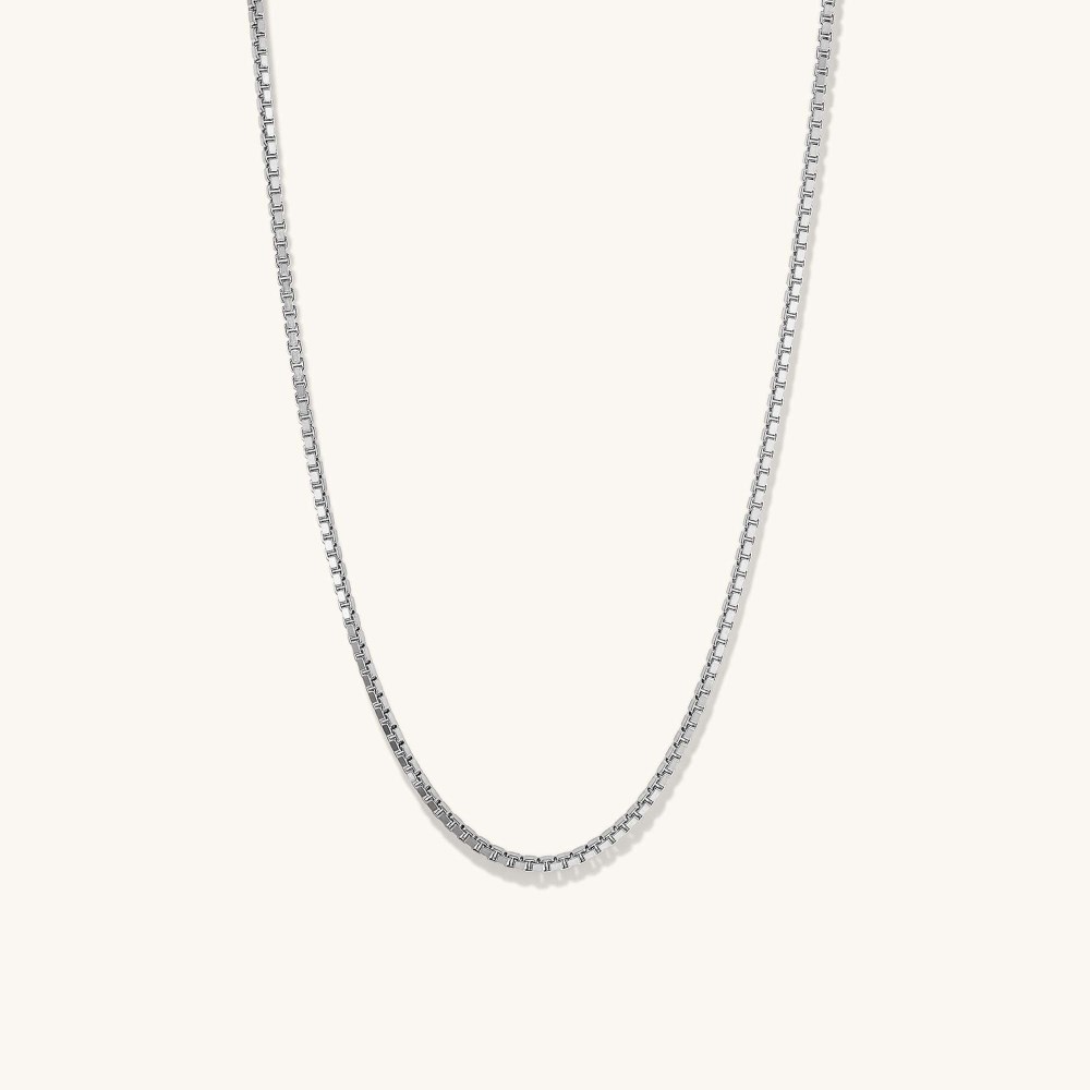 Mejuri Square Box Chain Necklace - Sterling Silver Canada Store