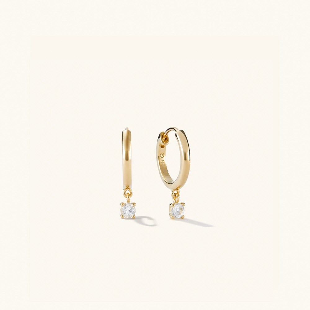 Mejuri Round Topaz Hoops - Gold Vermeil Canada Store