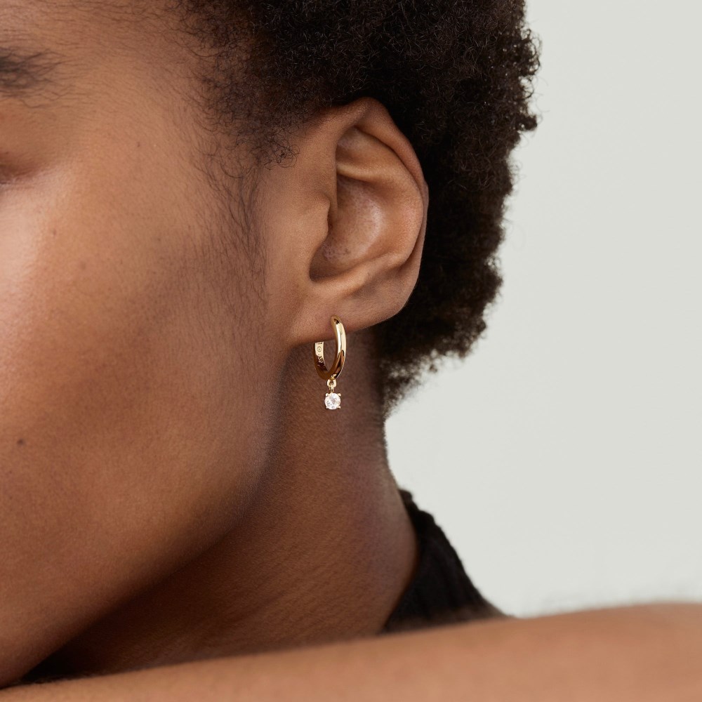 Mejuri Round Topaz Hoops - Gold Vermeil Canada Store