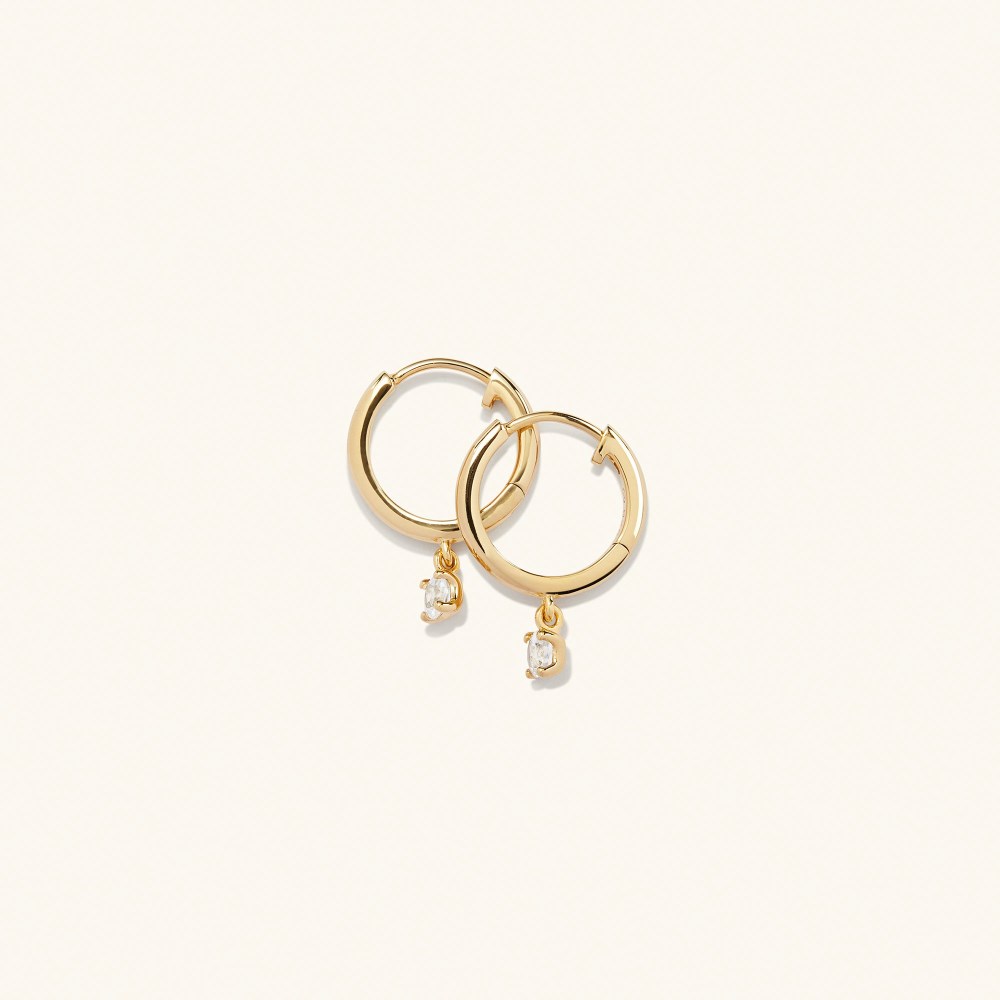 Mejuri Round Topaz Hoops - Gold Vermeil Canada Store