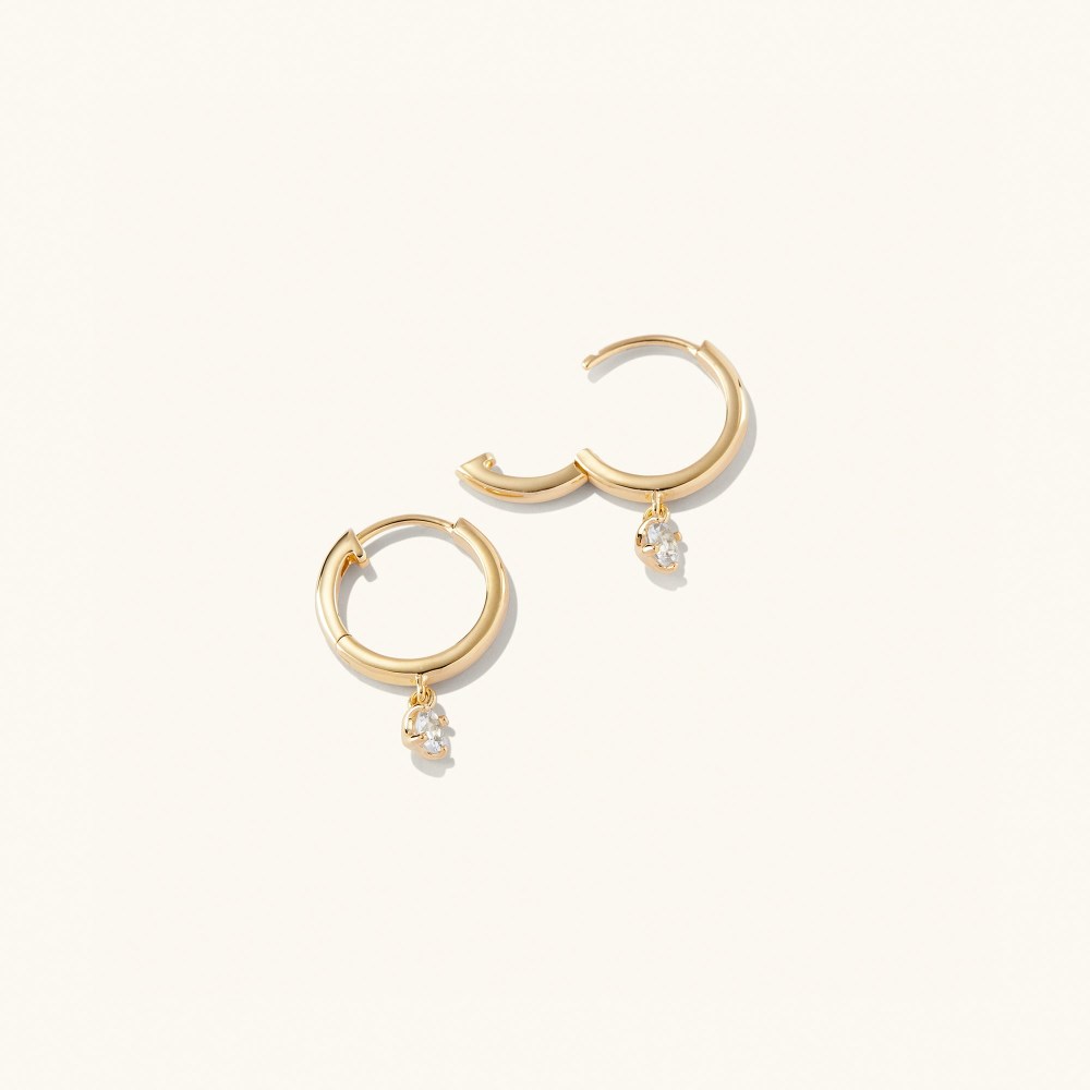 Mejuri Round Topaz Hoops - Gold Vermeil Canada Store