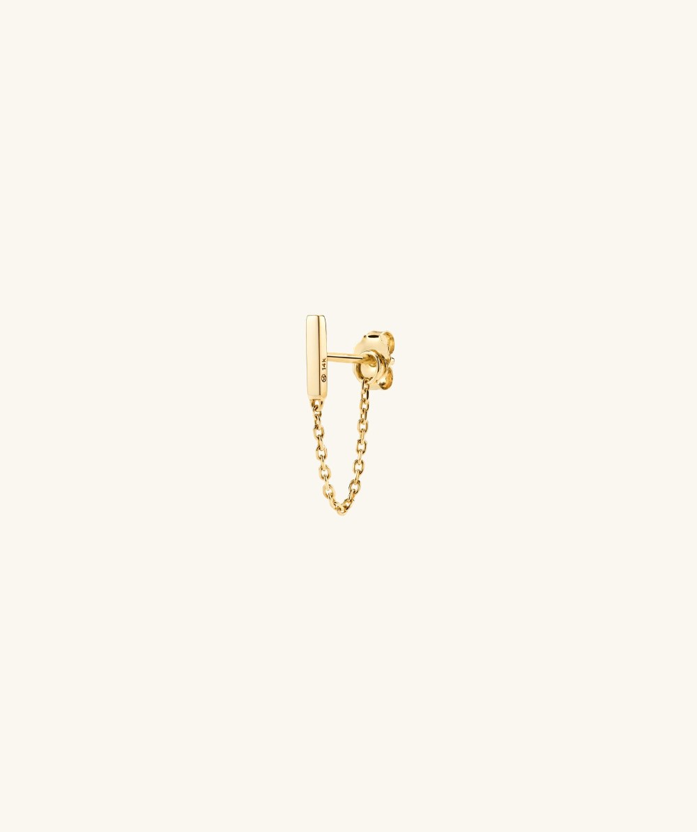 Mejuri Single Bar Chain Stud - 14k Yellow Gold Canada Store