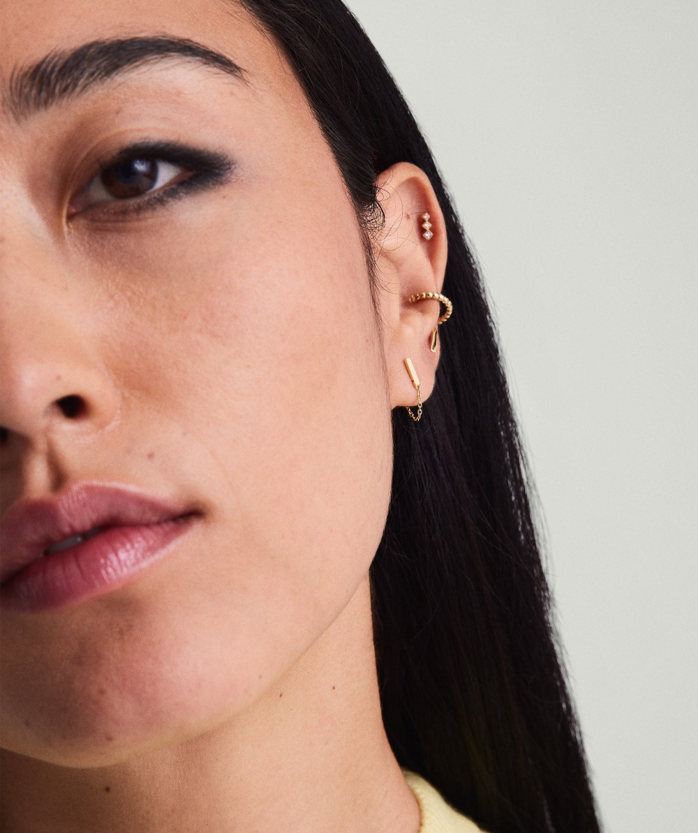 Mejuri Single Bar Chain Stud - 14k Yellow Gold Canada Store