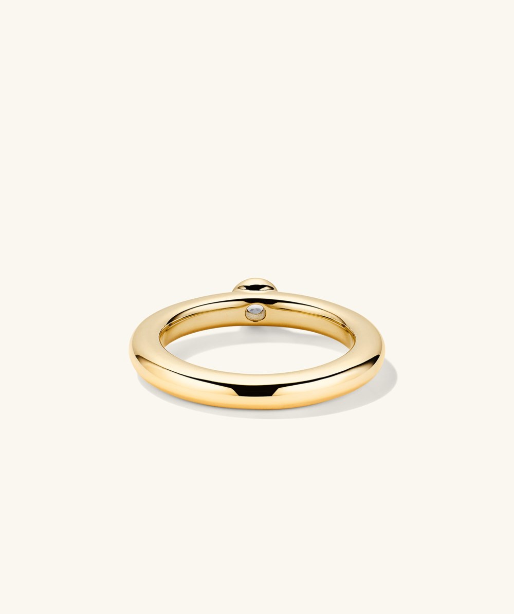 Mejuri Round Gemstone Stacker Ring - Gold Vermeil Canada Store