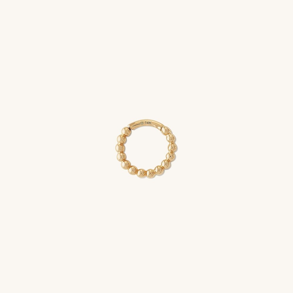 Mejuri Cartilage Beaded Mini Hoop - 14k Yellow Gold Canada Store