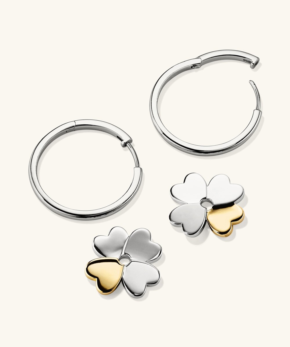 Mejuri Mejuri x GANNI Clover Convertible Hoops - Sterling Silver, Gold Vermeil Canada Store