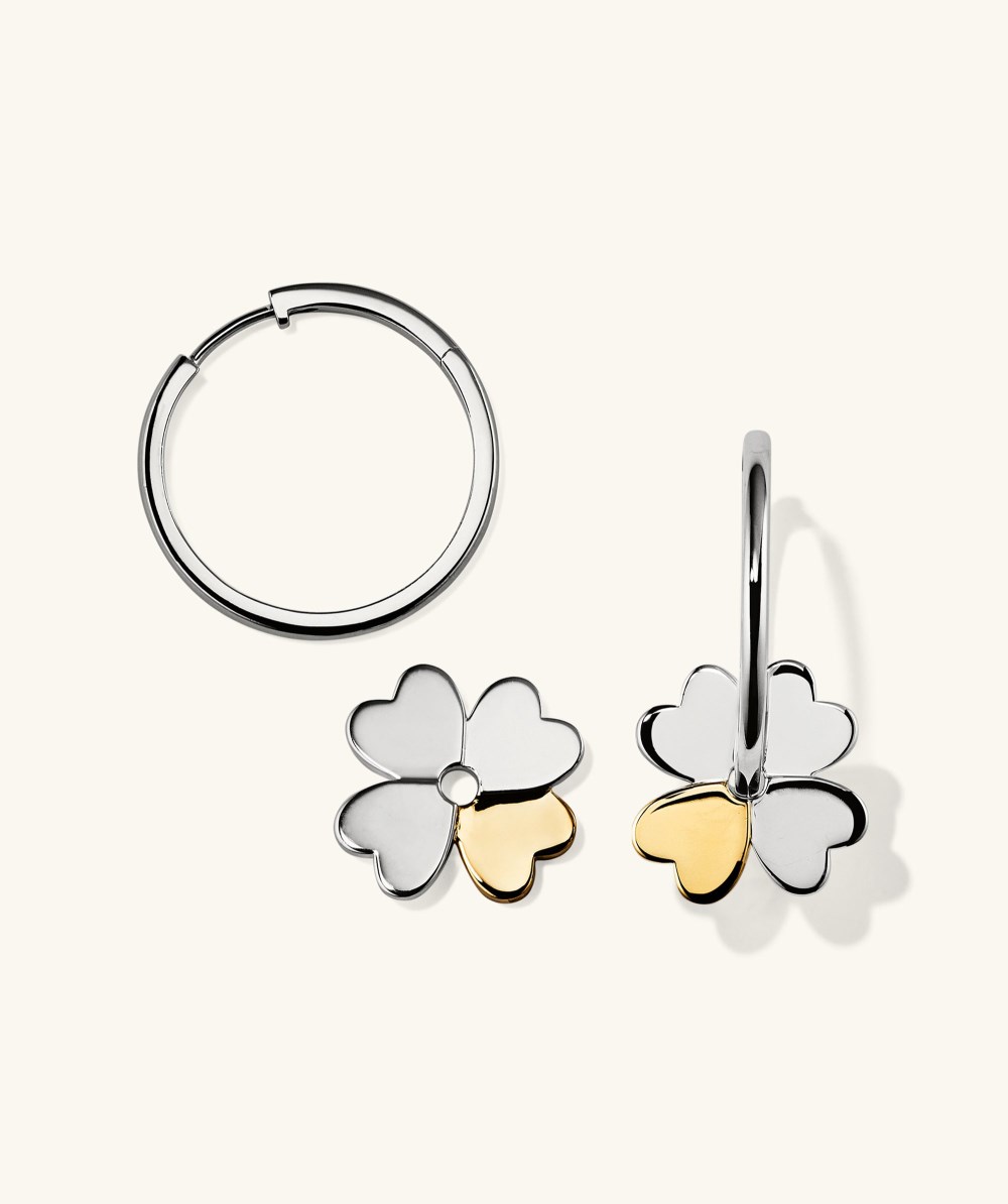 Mejuri Mejuri x GANNI Clover Convertible Hoops - Sterling Silver, Gold Vermeil Canada Store