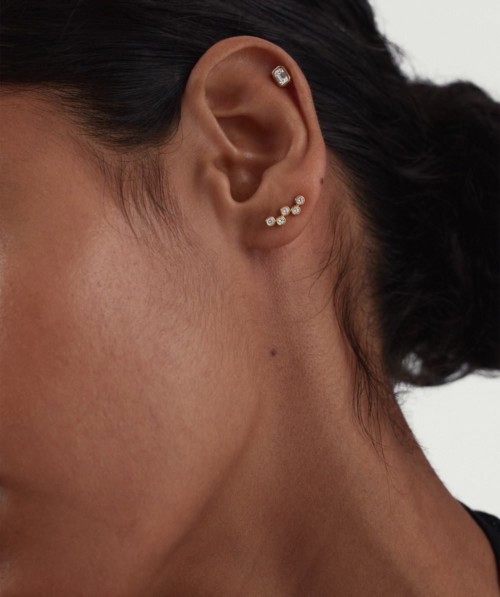 Mejuri Lab Grown Diamond Zig-Zag Climber Studs - 14k Yellow Gold Canada Store