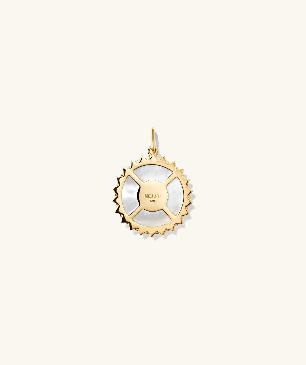 Mejuri Strength: Rose Pearl Coin Charm Pendant - 14k Yellow Gold Canada Store