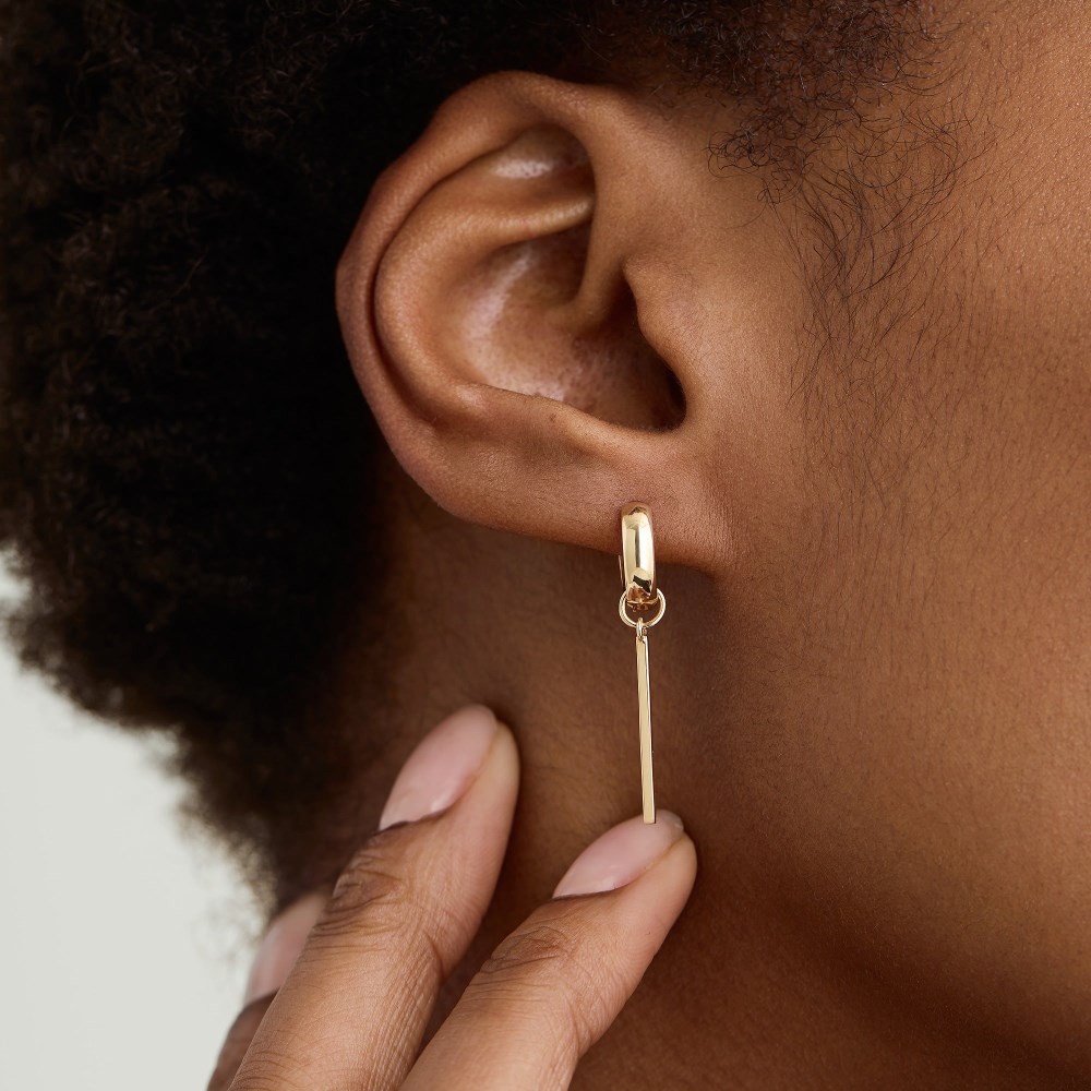Mejuri Single Bar Hoop Charm - 14k Yellow Gold Canada Store