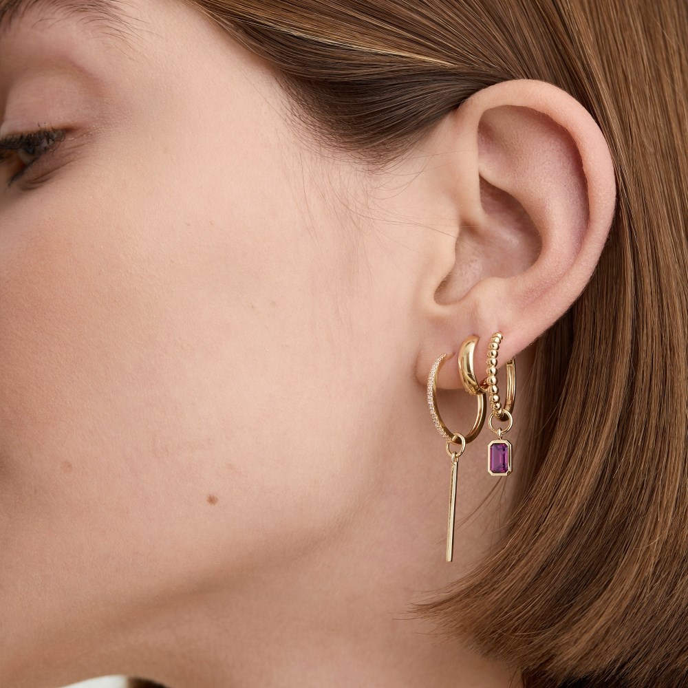 Mejuri Single Bar Hoop Charm - 14k Yellow Gold Canada Store