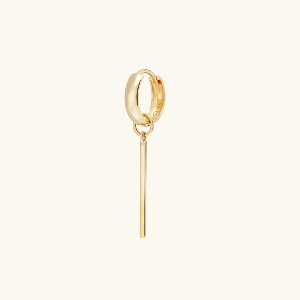 Mejuri Single Bar Hoop Charm - 14k Yellow Gold Canada Store