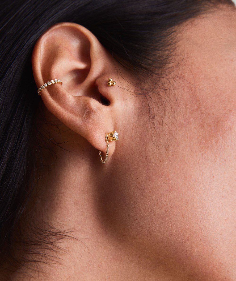 Mejuri Single Stud Chain Connector - 14k Yellow Gold Canada Store