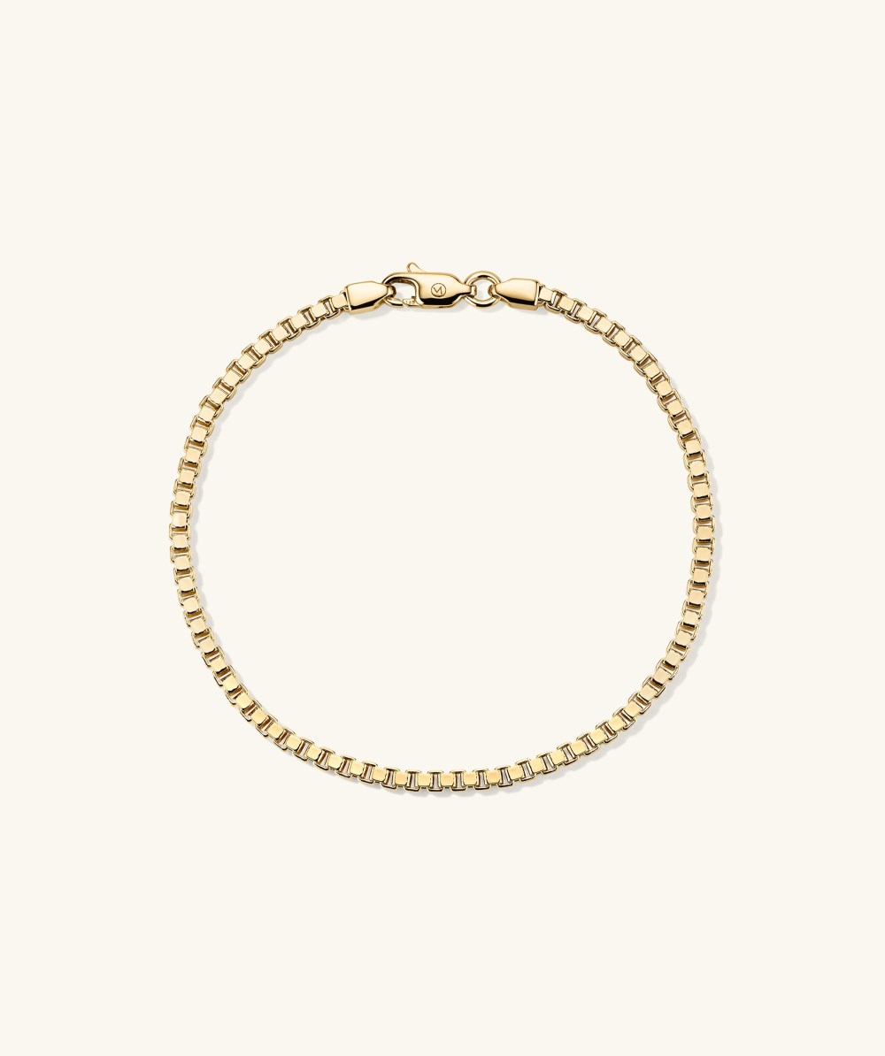 Mejuri Square Box Chain Bracelet - 14k Yellow Gold Canada Store